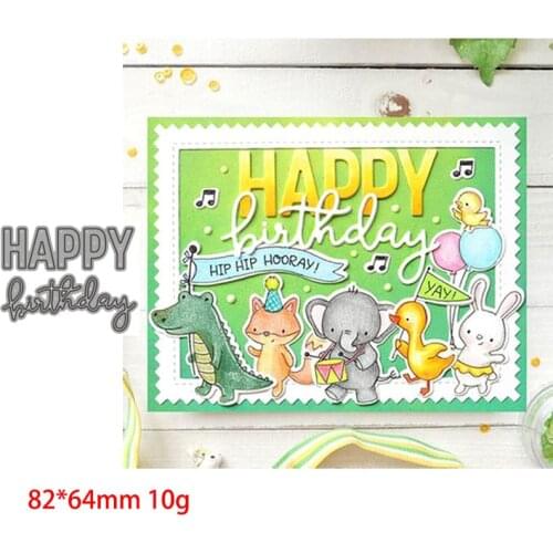 New Dies For 2020 happy Birthday letter Metal Cutting Dies Embossing Scrapbooking Stencil Craft Cut Dies For DIY Card Handmade