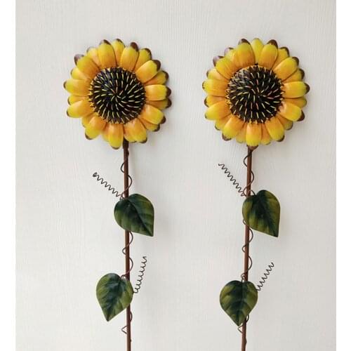 Sunflower Garden Stake Patio Yard Decor Metal Flower Fine Craftsmanship Outdoor Decoration