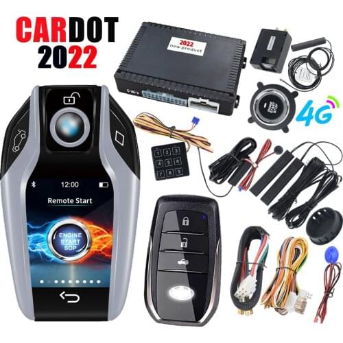 Cardot 4g gps gsm Engine Smart Pke Keyless Entry Start Stop Car Alarm Remote Starter