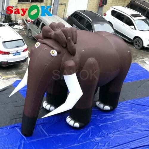 Sayok Giant Inflatable Elephant 6.6x4.4M/21.6*14.4ft Logo Customized Large Mammoth Model for Advertising Festive Party Decor