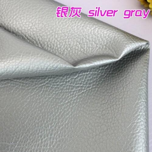 Silver gray Big Lychee Pattern PU Synthetic Leather Faux Leather Fabric Upholstery Car Interior Sofa Cover 54" Wide Per yard