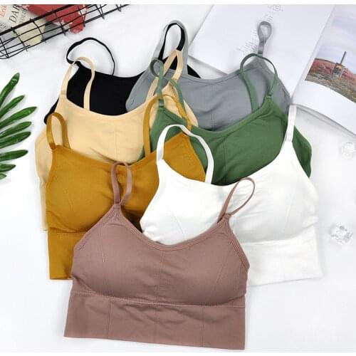 Bandeau top Womens Tank Plus Size Crop Tops Push Up Bra Sports Underwear Elastic Seamless Bralette woman black wrap tube tops