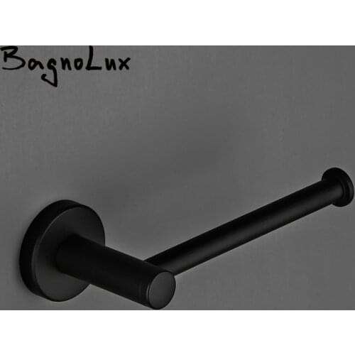 Vidric 5 Year Warranty High Quality Wholesale Promotion Premium Matte Black Bath Tissue Hook Brass Bathroom Rolling Paper Holder