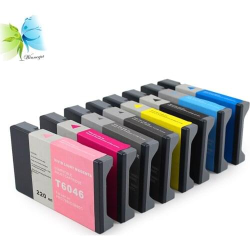WINNERJET 220ml T604 8 Colors Compatible Ink Cartridge With Pigment Ink and One Time Use Chip For Epson 7800 9800 printer
