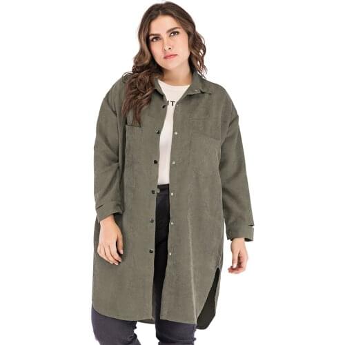 Womens Clothing Large Size Womens Clothes Long Lapel Split Long-sleeved Shirts Fashionable and Versatile Oversized Jackets