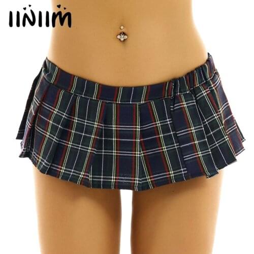 Women Ladies Japanese School Girls Pleated Skirt Sexy Micro Mini Preppy Plaid Skirts Scottish Grid A Line Miniskirt Club Wear