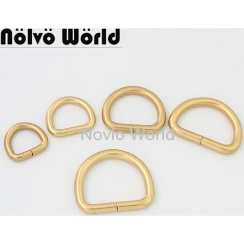10-50 pieces 6 size 13-16-19-26-32-38mm Satin gold color D-ring,non welded Iron-maded D ring handbag metal accessories