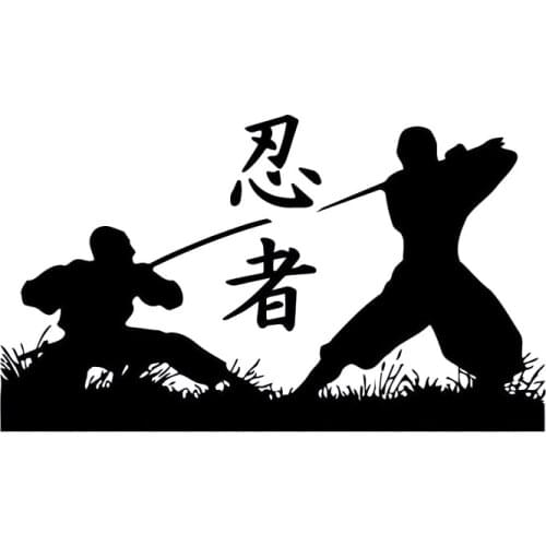 20cm*11.7cm Fashion Warrior Ninja Samurai Vinyl Car Sticker Black/Silver Accessories S6-4046
