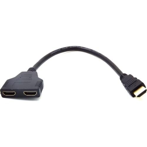 30cm HDMI Male to 2 HDMI Female 1 In 2 Out Splitter Cable Adapter Converter Support 720P 1080i 1080P For Xbox PS3 HDTV
