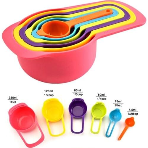 6pcs/set Creative Silicone Measuring Spoon Measuring Ladle Baking Cooking Kitchen Coffee Tools with Scale Kitchen Tools Hot