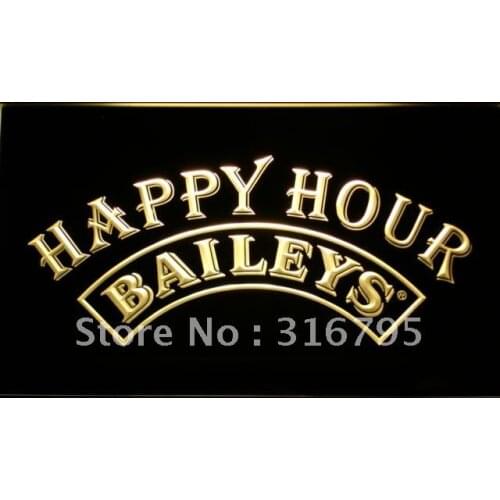 640 Baileys Happy Hour Bar LED Neon Light Signs with On/Off Switch 20+ Colors 5 Sizes to choose