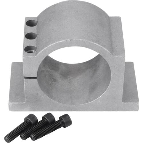 80mm Spindle Motor Clamp Cast Aluminum CNC Machine Tool Sandblasting Anti-Slip Spindle Motor Mount Fixture Bracket With 3 Screws
