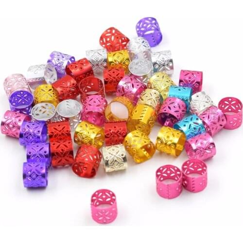80Pcs 10/12mm hair braid dread dreadlock beads adjustable cuff clip 10mm hole clip+3pcs free hair styling diy