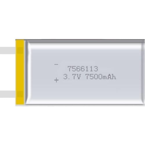 2pcs/lot 7566113 3.7V Real Capacity 7500mah Rechargeable Batteries Polymer Lithium Li-ion Battery For Digital Products