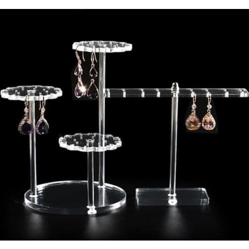 Acrylic Earring Rack Creative Transparent Earrings Hanging Jewelry Round Props Jewelry Display Storage Counter Display Rack