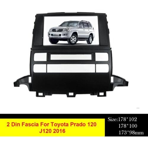 2 Din Car Stereo Fascia GPS Frame + Center control button Facia For Toyota Prado 120 J120 2016 Panel Plate Dash Installation