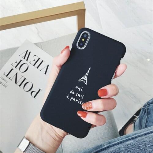 New Tower cover case for iphone X Fashion Simple Eiffel Tower Letter phone cases for iphone6 6sPlus 7 7 plus 8 8Plus coque funda