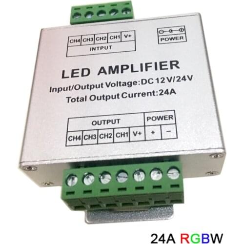 DC12V-24V LED RGBW / RGB Amplifier 12A 24A 30A 3CH 4CH Output RGBW/RGB LED Strip light Power Repeater Console Controller