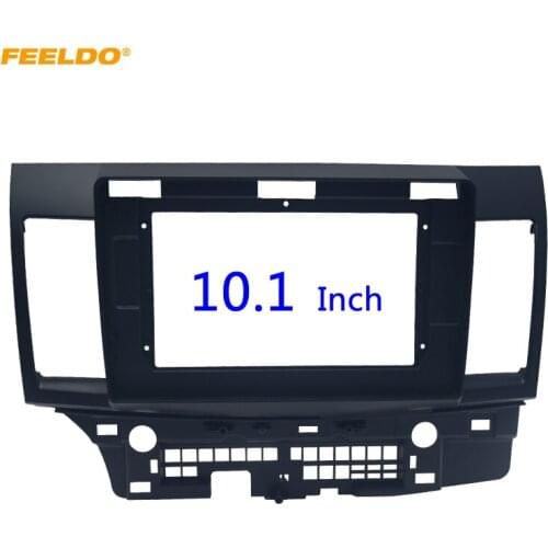 FEELDO Car Stereo Audio 2Din Fascia Frame Trim Kit for Mitsubishi Lancer EX 10.1" Big Screen CD/DVD Player Face Dash Mount
