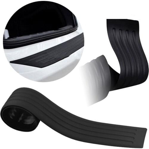 JX-LCLYL Auto Rear Bumper Protective Rubber Guard Strip Trim Cover Pad Black 90*8cm