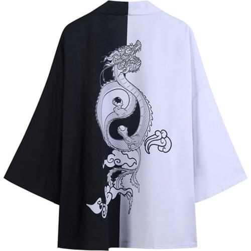 Men Women Dragon Print Kimonos Japanese Clothes Kimono Cardigan Cosplay Mens Yukata Female Summer Autumn Casual Cloak Shirts