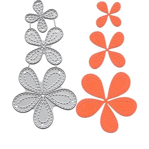 3PCS Flower Metal Cutting Dies Scrapbooking Album Paper Metal Crafts Embossing Folders Making Template Greeting Card Die Cut