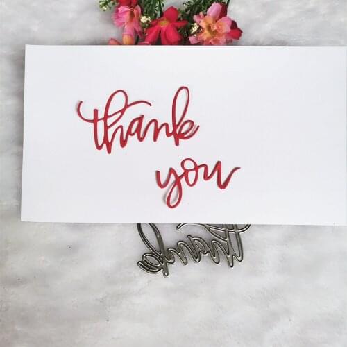 Words"thank you"Metal Cutting Die Stencil Template for DIY Embossing Paper Photo Album Gift Cards Making Scrapbooking Dies