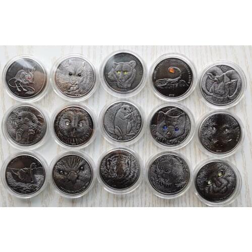 Endangered Wild Protected Animal Mongolian Silver Crystal Commemorative Coin Collectibles Gifts