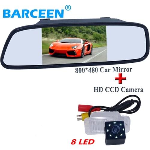 Apply for Ford MONDEO Fiesta 8 led car reversing camera glass lens material +5" car rear mirror for Ford MONDEO Fiesta