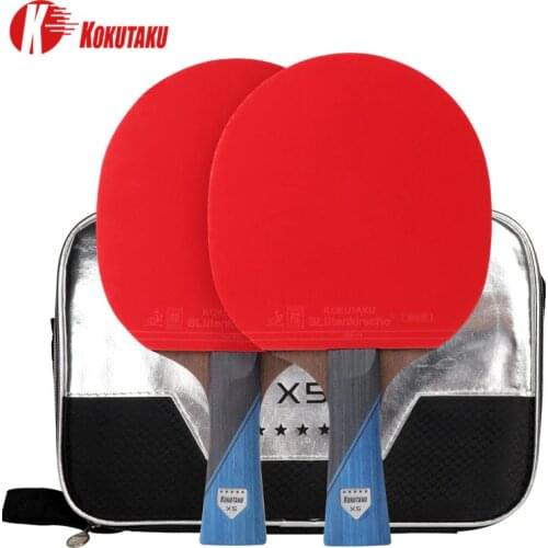 KOKUTAKU 5 star Professional ITTF table tennis racket bat Carbon Wenge ping pong paddle racket 868 double face pimples In rubber