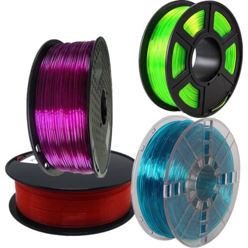 Transparent 1.75mm 3D Printer Filament PLA 1Kg 500g 250g with Spool PETG Filaments Flexible TPU Printing Materials For 3D Pen