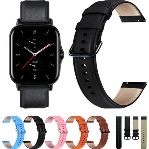 Genuine Leather Band For Huami Amazfit Bip U Pro POP GTS 2 MINI 2E Strap 20mm Band Width Watchband correa Amazfit Bip ремешок