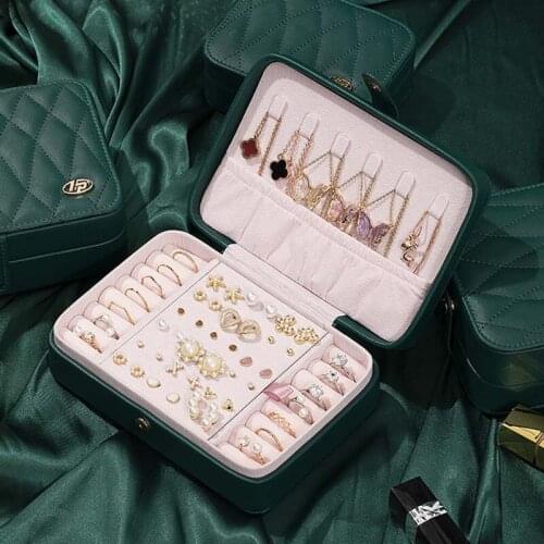 New Leather Jewelry Box Display High Quality Fashion Design Ring Case Gift Choice Love Factory Sale For Woman make up organizer