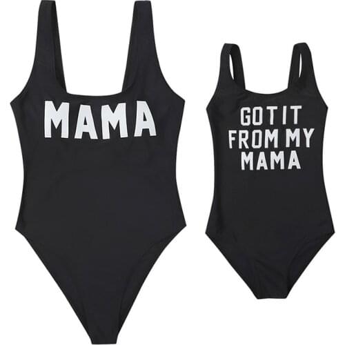 Mom Daughter Family Crown Clothes Queen and Princess One-piece Red Swimsuit Bikini Swimming Suit Summer Swimwear for Girl Mother