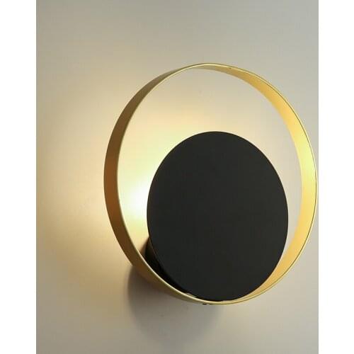 Modern Vintage Black Wall Lights Led Fancy Loft Round Metal Wall Lamp For Restaurant Livingroom Bedroom Bedside Aisle Home Light