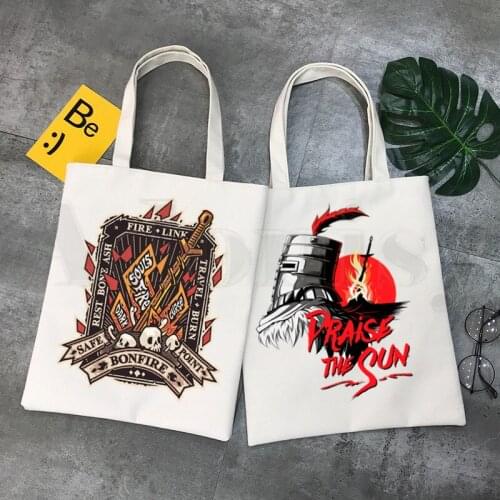 Dark Souls Lords of Cinder Lordran Gaming Horror Graphic Cartoon Print Shopping Bags Girls Fashion Casual Pacakge Hand Bag