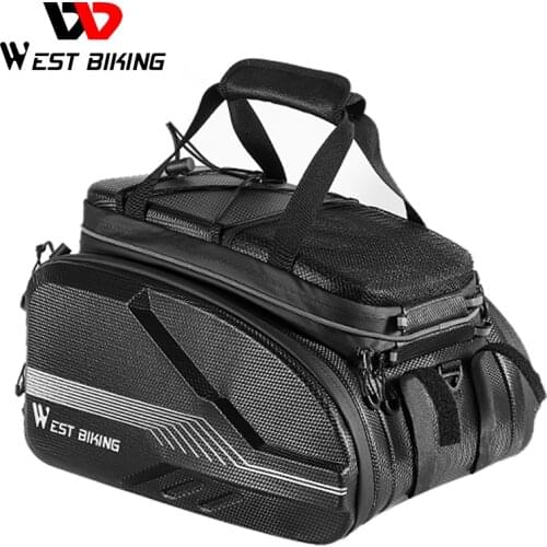 WEST BIKING Quality EVA Hard Shell Bike Bag Waterproof MTB Road Bicycle Trunk Seat Bag Large Capacity Travel Cycling Panniers