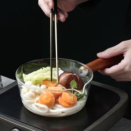 Heat-resistant Transparent Glass Soup Pot Home Kitchen Tableware Instant Noodle Pot