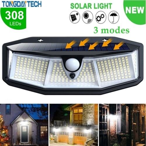 Tongdaytech 308 LED Solar Light Outdoor Waterproof Solar Lamp Garden Motion Sensor Outdoor Light For Street Garden Decoration