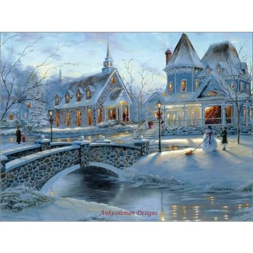 Needlework for embroidery DIY French DMC High Quality - Counted Cross Stitch Kits 14 ct Oil painting - Home for Christmas