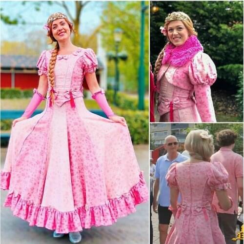 2020 New pink victorian Halloween Cosplay dress Colonial Georgian Renaissance Gothic Historical dress D-0629
