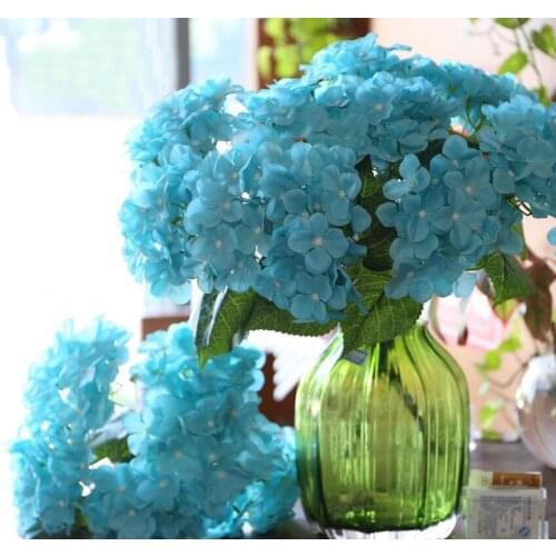 10 Bundles 6 Branches Artificial Silk Hydrangea Flower For Bouquet Wedding Party House Hotel Office Vase Decoration