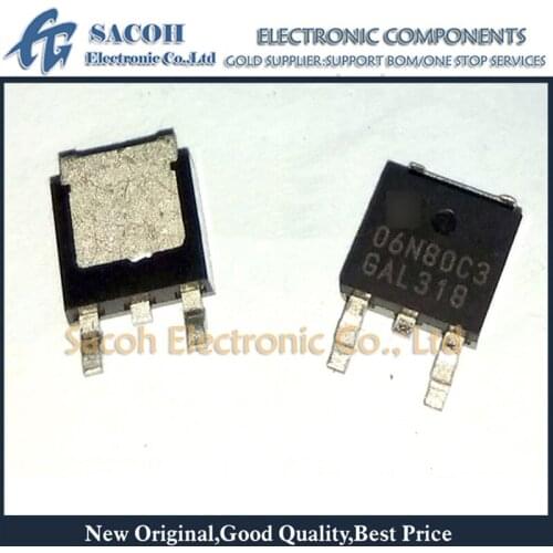 10Pcs SPD06N80C3 06N80C3 TO-252 6A 800V Power MOSFET Transistor