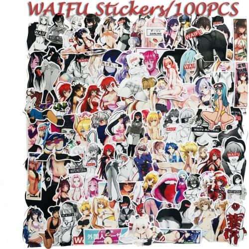 100PCS Two-dimensional Maid Loli Anime Beauty Suitcase Trolley Case Mobile Phone Speaker Bicycle Motorcycle Trend Stickers