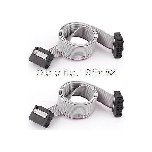 2pcs IDC 12Pin Hard Drive Data Extension Wire Flat Ribbon Cable Connector 50cm
