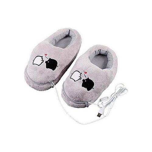 2019 Practical Safe And Reliable Plush USB Foot Warmer Shoes Soft Electric Heating Slipper Cute Rabbits christmas Gift For Girls
