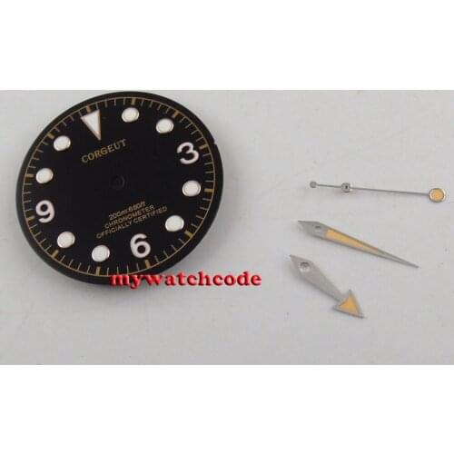 30.4mm black dial Watch Dial hands for eta 2824 2836 Movement (dial+hands)