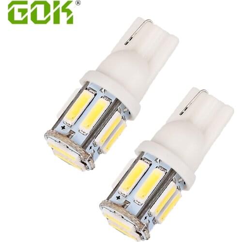 500pcs NEW t10 LED white light T10 10 SMD 168 194 W5W LED 194 168 t10 10SMD 7020 LED Wedge Light Bulb Lamp DC12V for Car Light