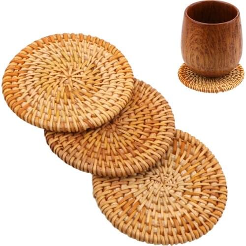 6Pcs/Set Kitchen Table Mats Round Tableware Placemat Coasters Set Insulation Mats Kitchen Accessories For Kungfu Tea Accessories