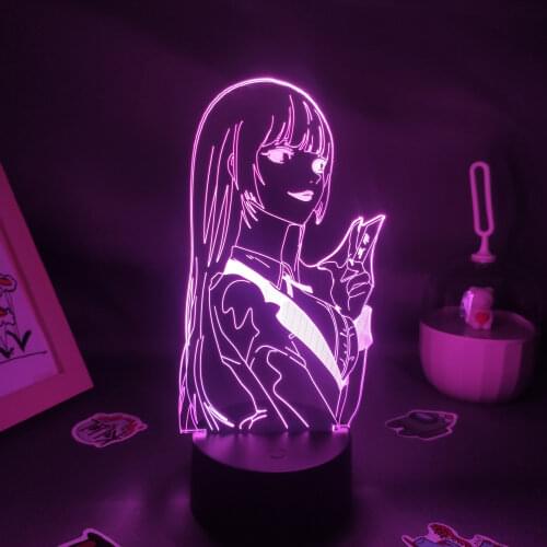 Anime Kakegurui Figure Yumeko Jabami 3D Lamp LED RGB Night Lights Birthday Cool Gift For Friend Bedroom Bedside Table Decoration